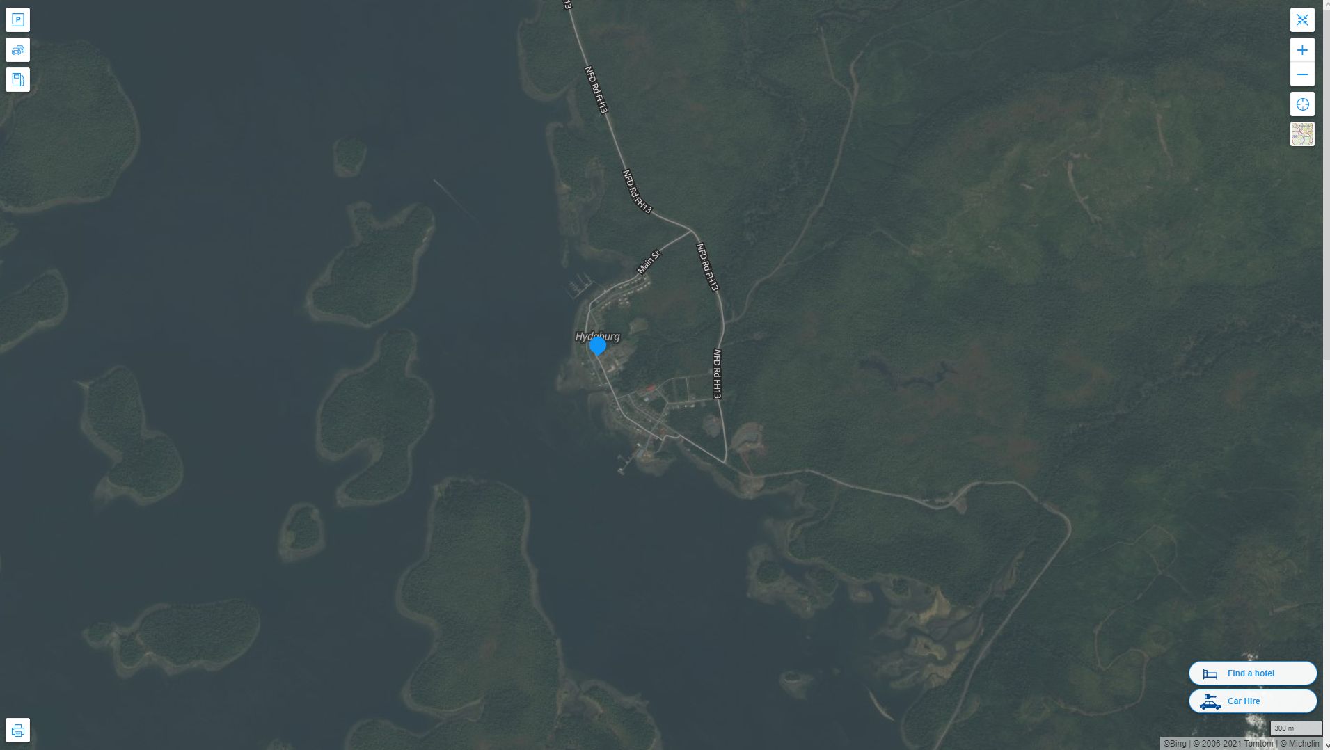 Hydaburg Alaska Highway and Road Map with Satellite View